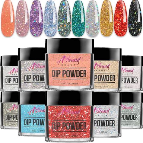Dip Powder Nail Kit With Glitter Dip Powder Colors In 2021 Powder