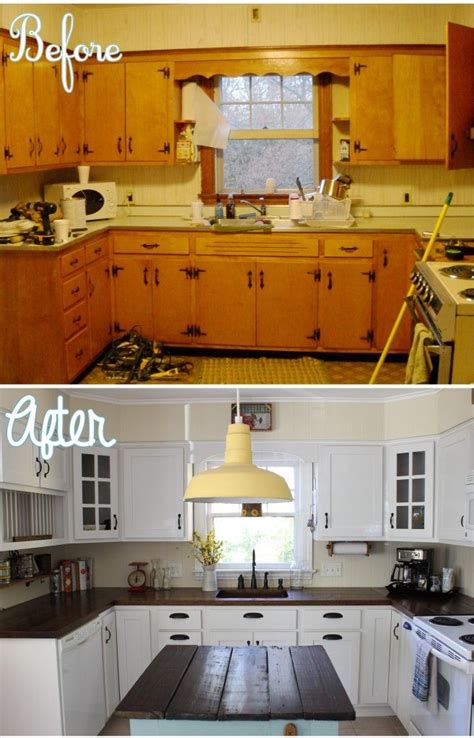 After we painted and turned them into pretty blue kitchen cabinets using the color northern star by pratt & lambert, it looked like this. 20+ Small Kitchen Renovations Before and After | Country ...