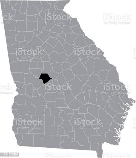 Location Map Of The Crawford County Of Georgia Usa Stock Illustration