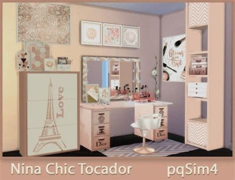 Pqsims4 Nina Chic Dressing Table • Sims 4 Downloads Sims 4 Sims 4