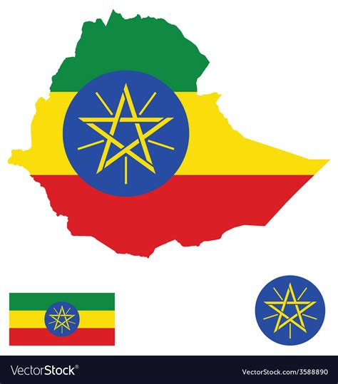 Federal Democratic Republic Of Ethiopia Flag Vector Image