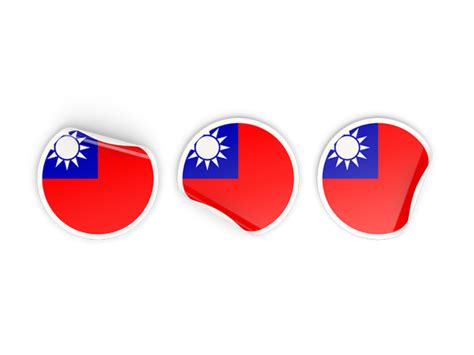 Download your free taiwanese flag icons online. Three round labels. Illustration of flag of Taiwan
