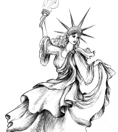 View Statue Of Liberty Drawing Images Shiyuyem