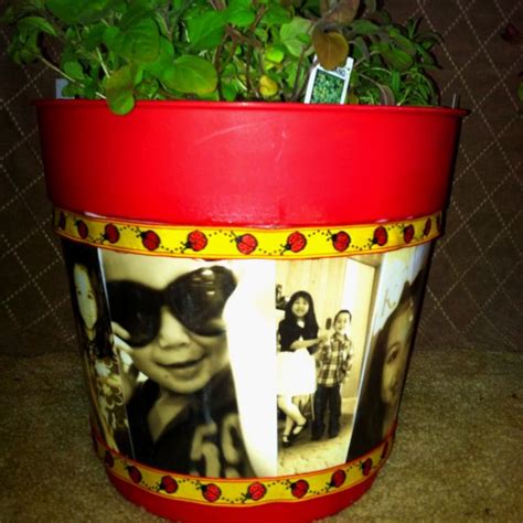 Mothers Day T Modge Podge Photo Flower Pot With Herbs Crafts