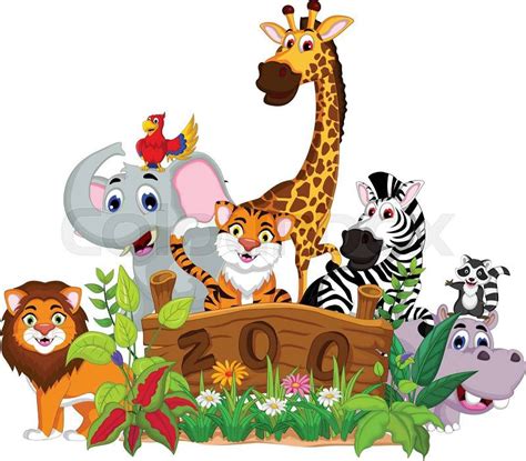 Vector Illustration Of Zoo And The Animal Cartoon Stock Vector