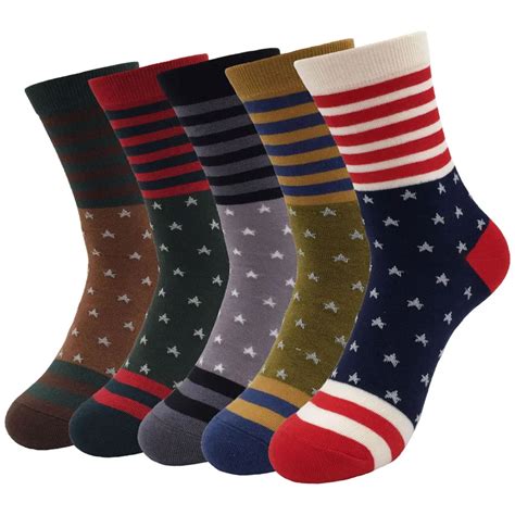 Cotton Men Tube Socks Stars Decorated Non Slip Brand High Quality Compression 2017 Autumn Winter