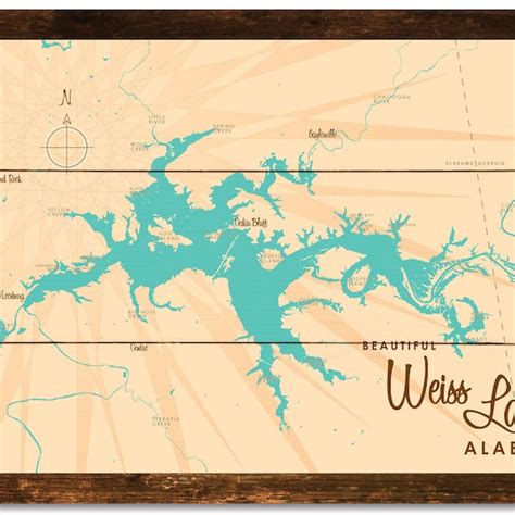 Map Of Lake Weiss Etsy