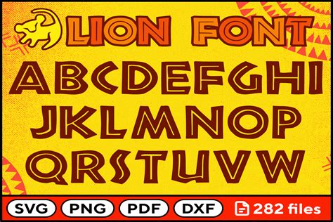 Lion Font Svg Png Pdf Dxf Alphabet Graphic By Fromporto · Creative Fabrica