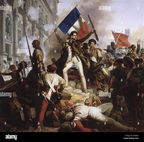 Révolution De 1830 Combat Devant Lhôtel De Ville 28071830 Stock