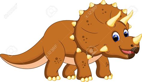 Dinosaur Triceratops Cartoon Stock Vector 30015815 Dinosaurios