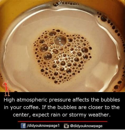 High Atmospheric Pressure Affects The Bubbles In Your Coffee If The