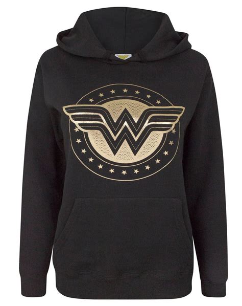 Wonder Woman Logo Womens Zip Up Hoodie Vanilla Underground