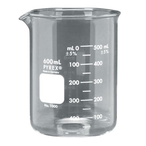 Pyrex Glass Griffin Beaker Low Form Measuring 600 Ml Carolina