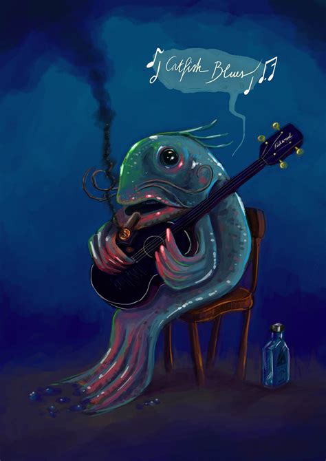 Catfish Blues Art Graphic Mythology