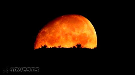 Orange Moon Sets In Arizona Youtube