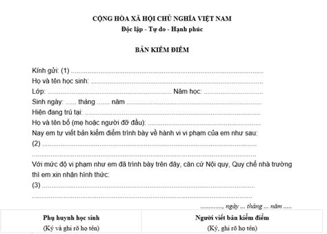 hướng dẫn viết bản kiểm điểm không làm bài tập đơn giản mới nhất dành cho học sinh tham khảo