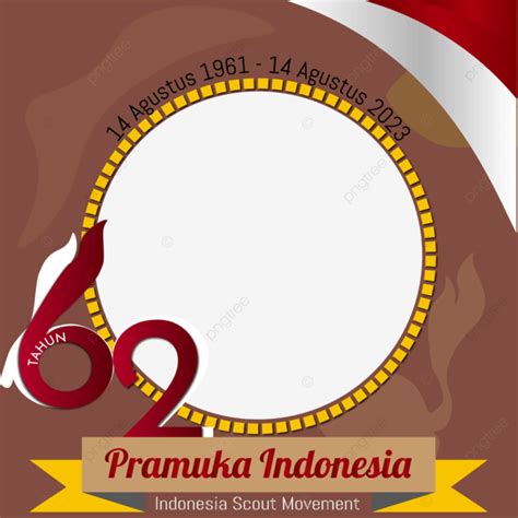 Hari Pramuka Indonesia Ke 62 Twibbon Vector Hari Pramuka Pramuka