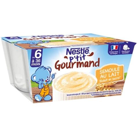 Desserts B B D S Mois Semoule P Tit Gourmand Nestle Les Pots De G Prix Carrefour