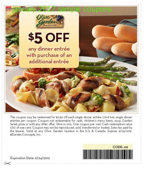 Printable Coupons 2018 Olive Garden Coupons