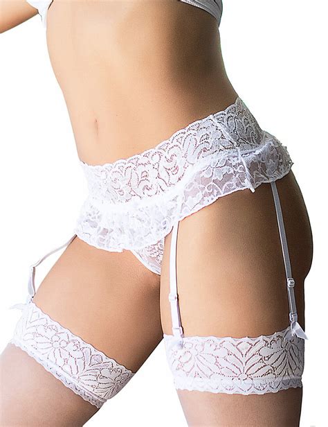 Sexy White Lace Garter Belt Underwear Panties Backless Plus Size Lingerie Ebay