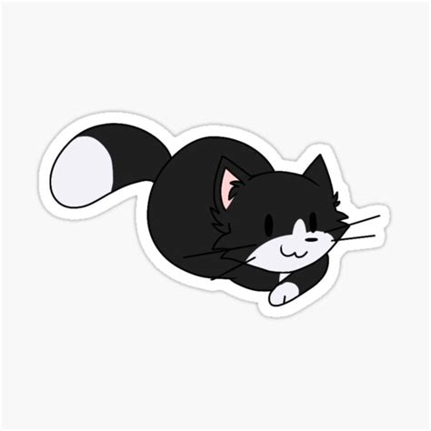 Black And White Cat Sticker Sticker For Sale By Captaincostin Redbubble