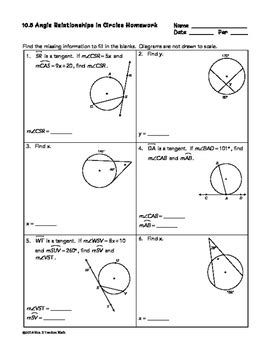 Fill in the correct angle. 26 Angle Relationships In Circles Worksheet Answers ...