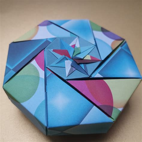 Origami Box Large Bubbles And Squares Octagonal Etsy