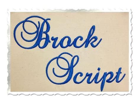 Brock Script Machine Embroidery Font Monogram Alphabet 3 Sizes Etsy