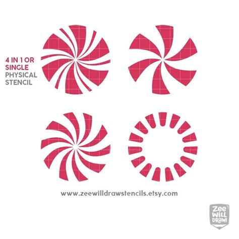 Peppermint Stencil Printable Printable World Holiday