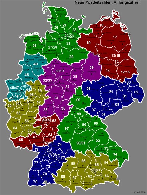 Deutschlandkarte Mit Postleitzahlen