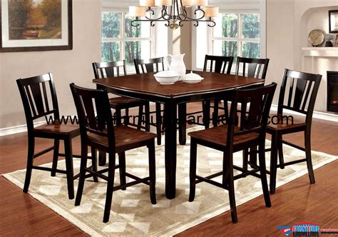9 Piece Dover Counter Height Dining Set In Black And Cherry Finish Usa