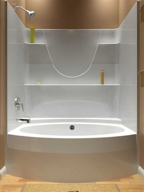 See An Inspiration Of A One Piece Tub Shower Combo With Images Bathtub Shower Remodel Tub