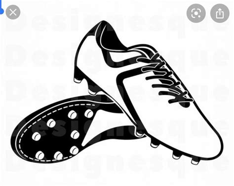 Black And White Soccer Shoe Drawing