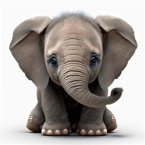 Premium Ai Image There Is A Baby Elephant Sitting On The Ground With