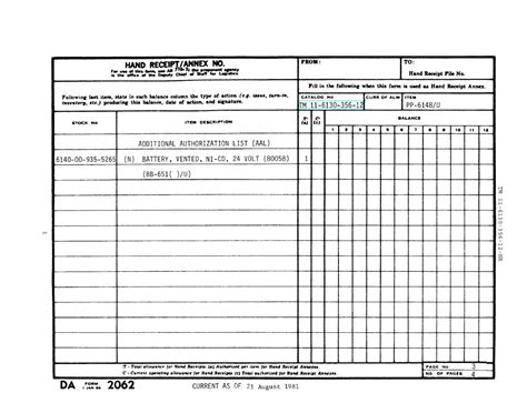 Section Ii Hand Receipt Continued Tm 11 6130 356 12 Hr0007