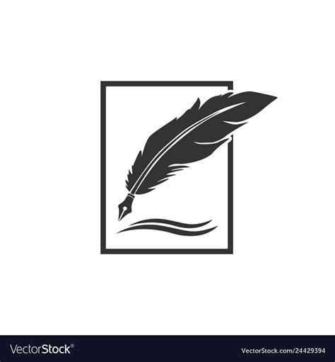 Feather Pen Logo Designs Royalty Free Vector Image