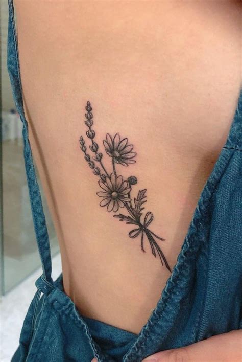 Wildflower Boob Tattoos Tattoos Rib Tattoos For Women