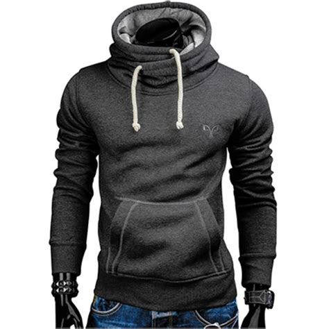 2018 New Spring Autumn Hoodies Men Fashion Brand Pullover Solid Color