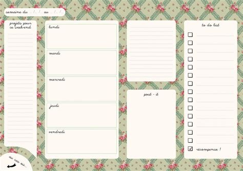 Semainiers à Imprimer Très Pratique Pour Organiser Sa Semaine