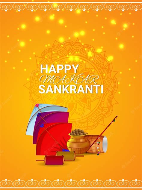 Premium Vector Happy Makar Sankranti Greeting Card With Colorful