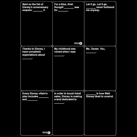 (568 white cards & 260 red cards) order it here. Cards Against Humanity Now Has A Disney Version - Maybe. | KIIS 1… | Cards against humanity ...