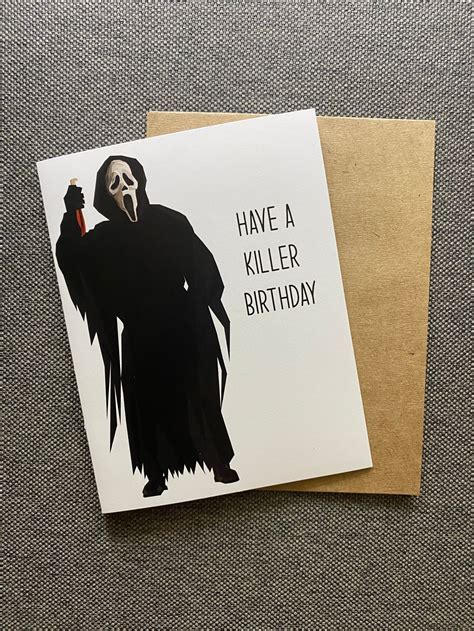 Scream Birthday Card Horror Card Personalized Cards Etsy