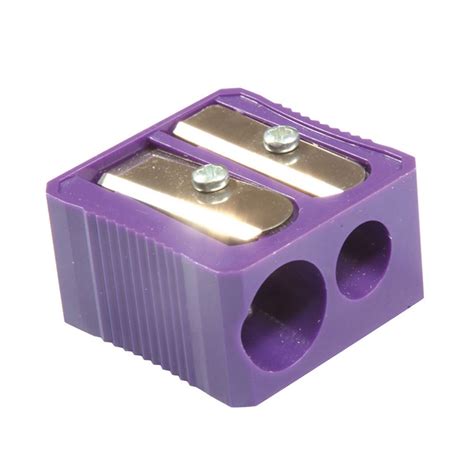 Dual Hole Plastic Pencil Sharpener Assorted Colors Baummr3320