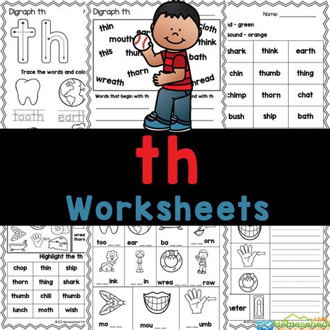 Free Printable Th Sound Phrases Digraph Worksheets Home Schooling Blogs