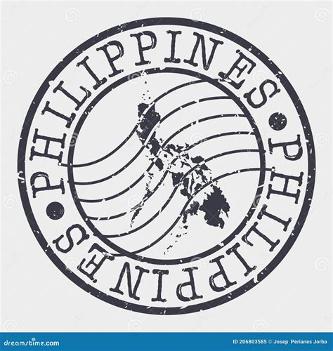 Philippines Stamp Postal Map Silhouette Seal Passport Round Design