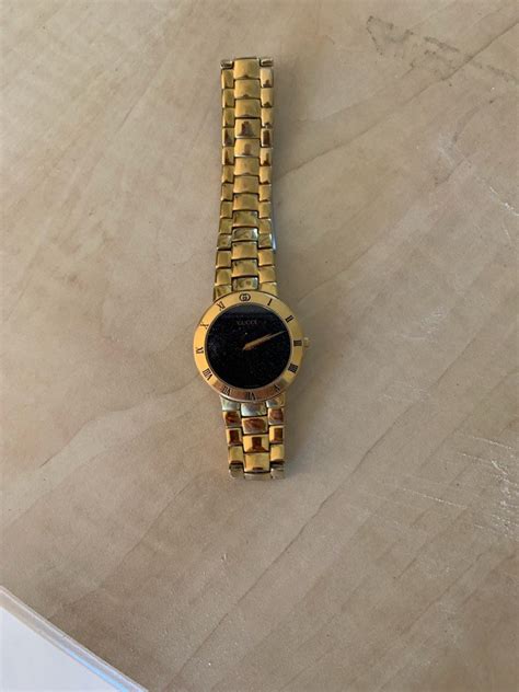 Vintage Luxurious 18k Gold Plated Gucci 33002m Mens Watch Etsy