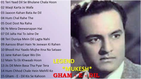 Golden Hindi Songs Of Mukesh मुकेश के स्वर्णिम हिंदी गीत Evergreen Hit Hindi Songs Of Mukesh Ii