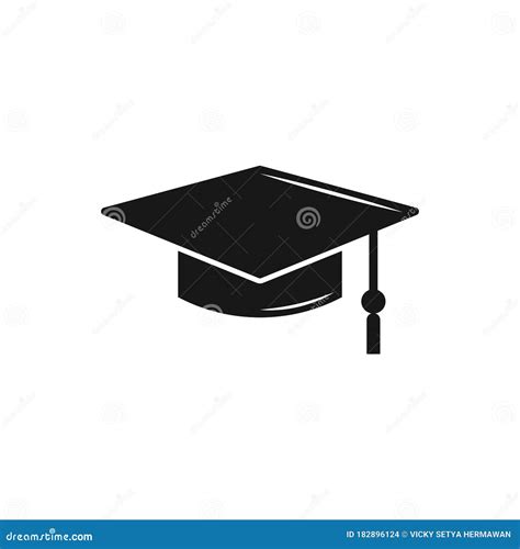 Square Academic Cap Simple Graduate Cap Silhouette Icon Stock Vector