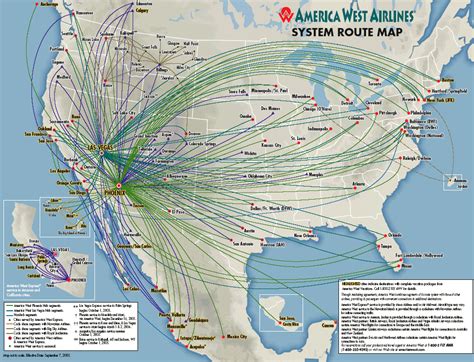 America West Airlines Route Map
