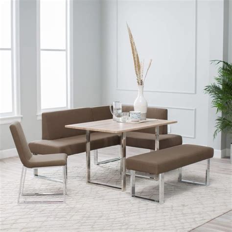 This Contemporary Corner Dining Set Features A High Contrast Sleekly